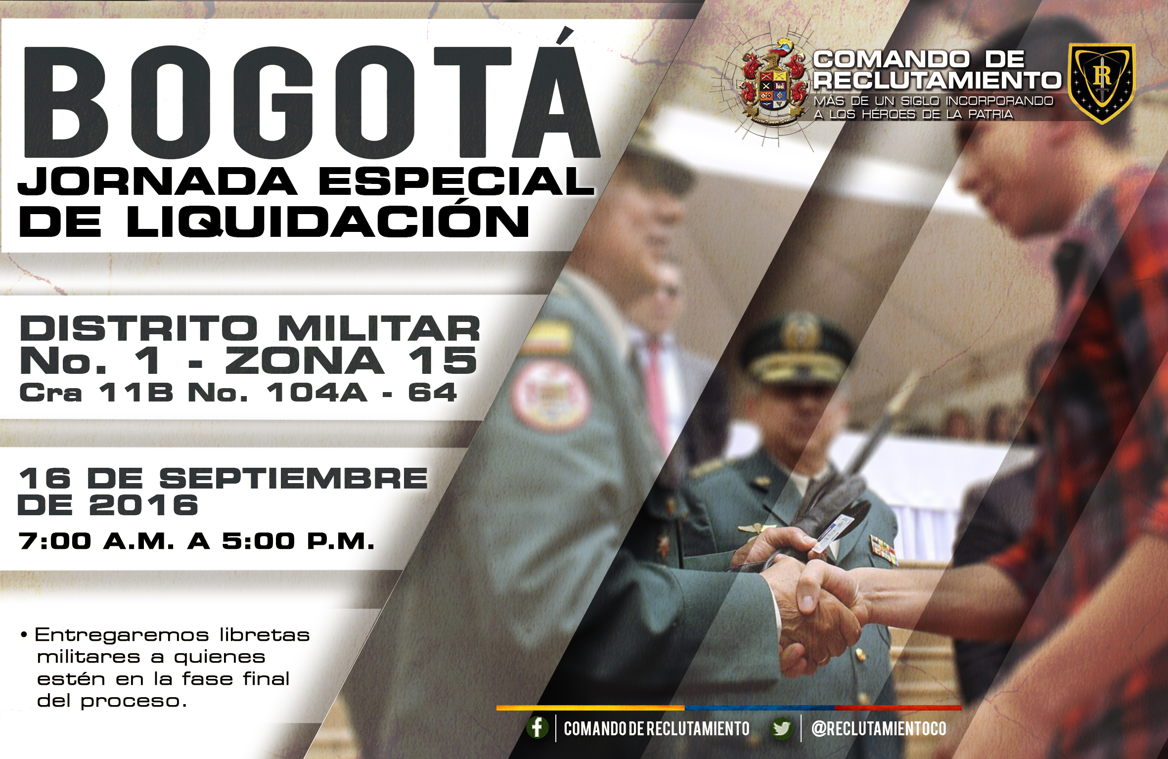 Bogotá, sede de jornada especial para definir la situación militar
