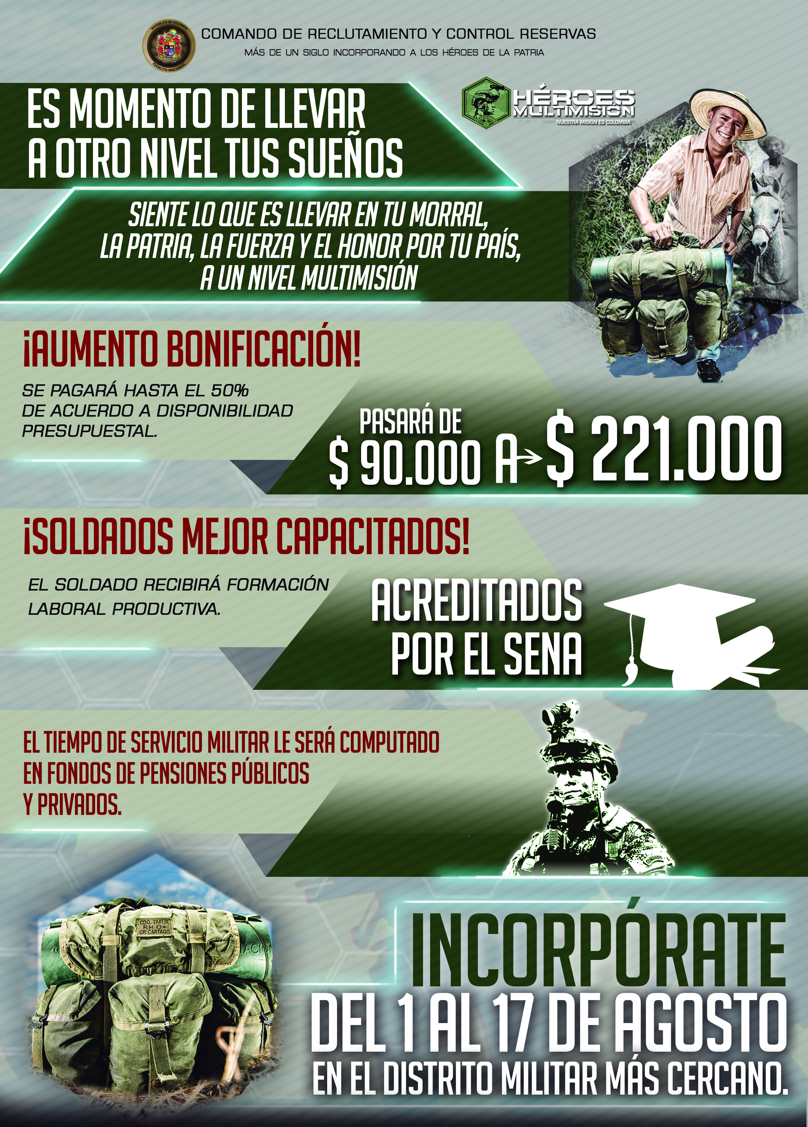 Joven colombiano incorpórese al Ejército Nacional y préstele su servicio a la Patria