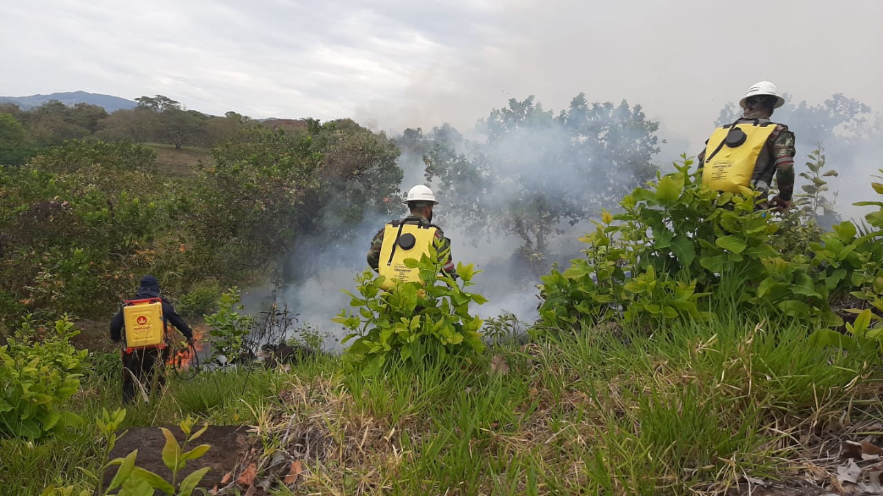 Ingenieros Militares mantienen trabajos para la  mitigación de un incendio en el Huila