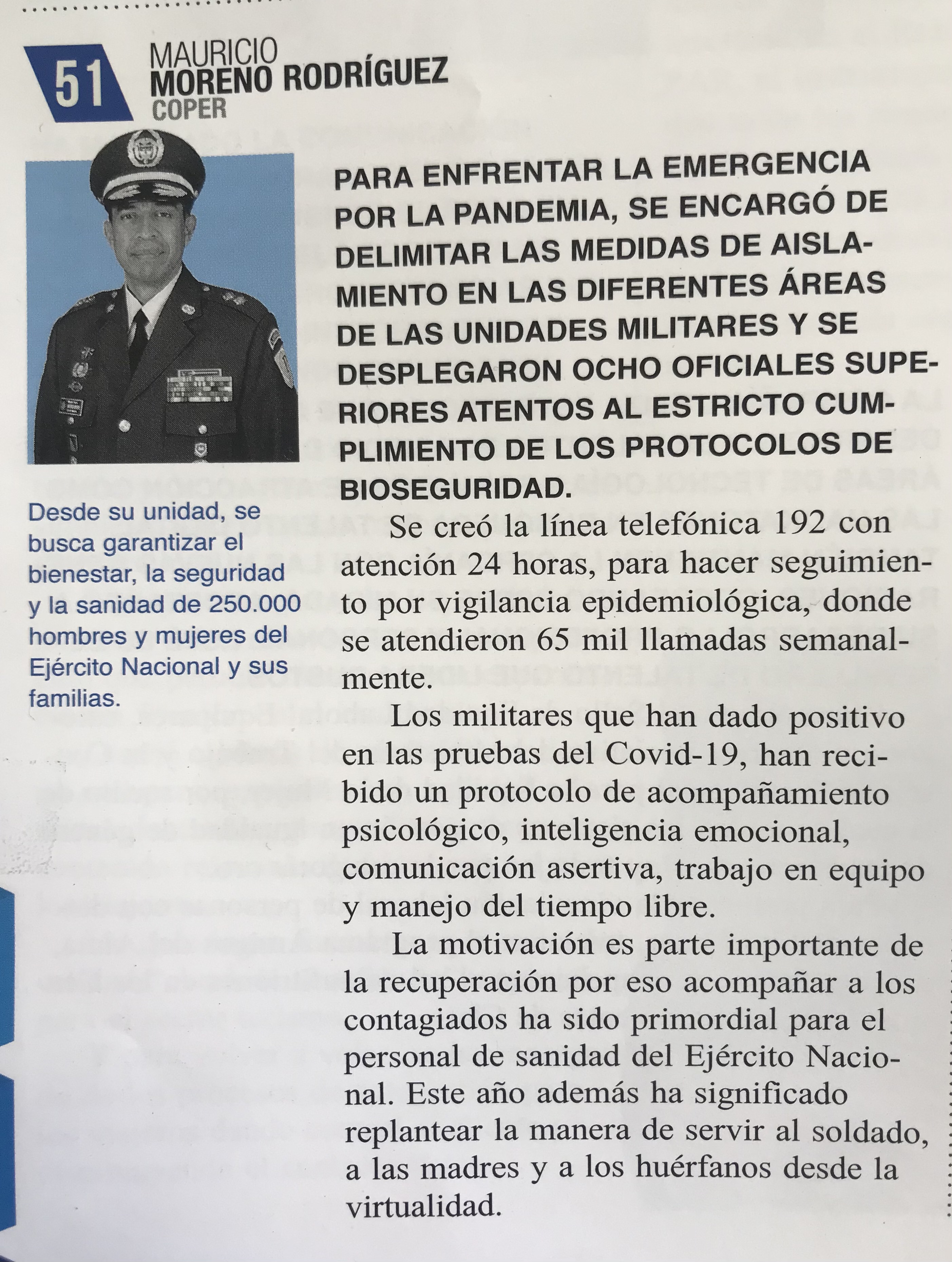 El Mayor General Mauricio Moreno Rodriguez entre los 100 gerentes más exitosos de Colombia.