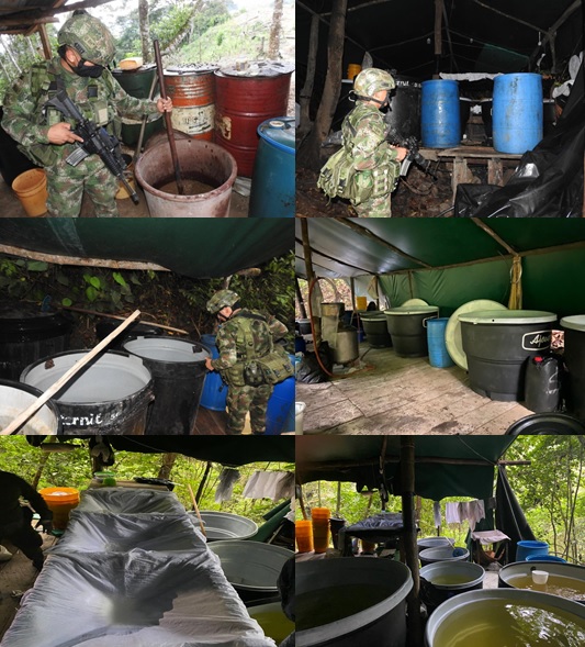 Ejército Nacional desmantela un complejo para el procesamiento de alcaloide avaluado aproximadamente en 1.7 millones de dólares.