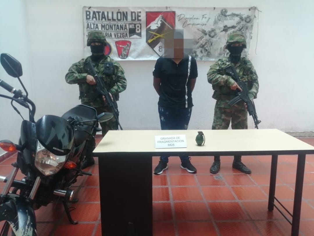 Ejécito capturó a presunto integrante del grupo armado organizado residual Dagoberto Ramos Ortiz.