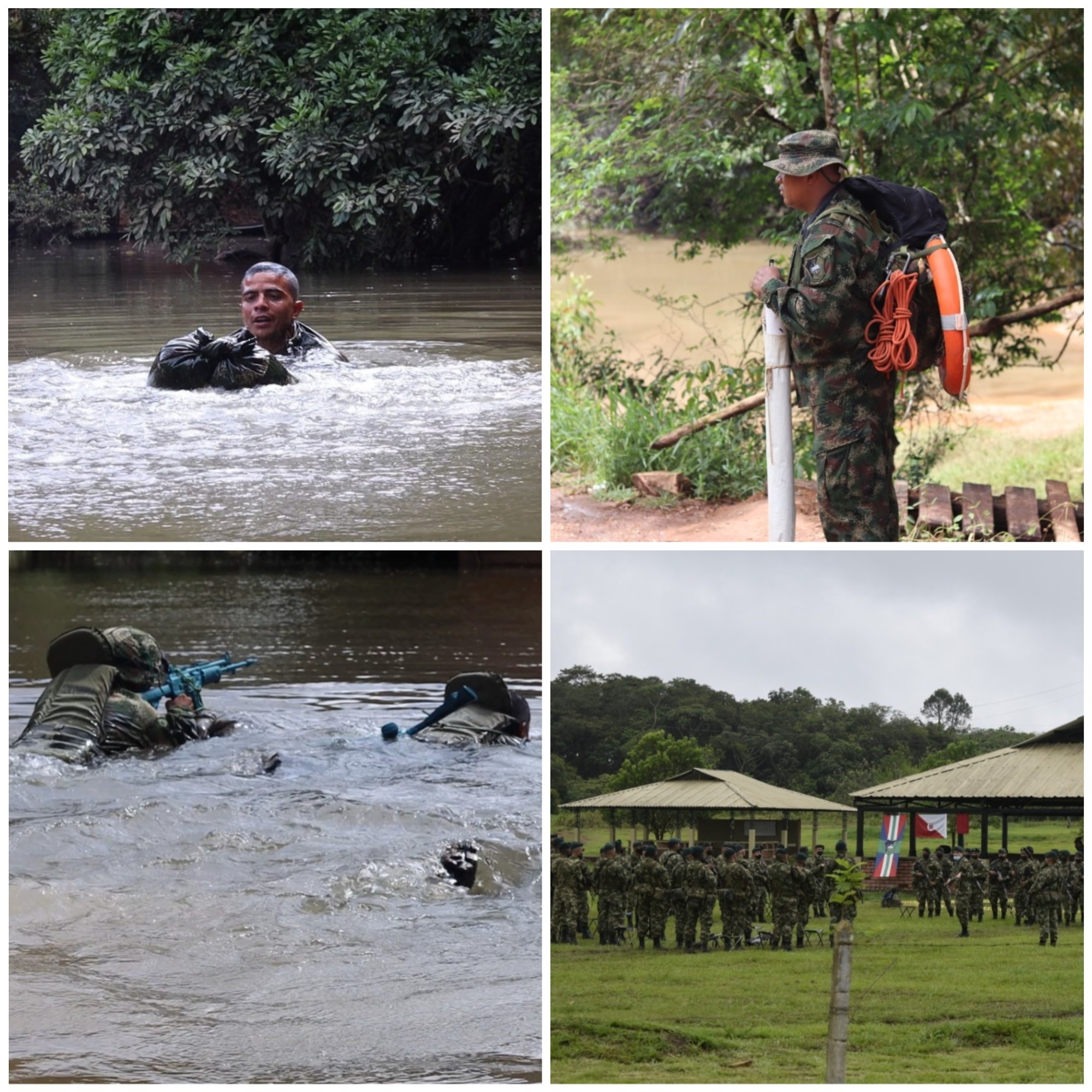 El Ejército Nacional fortalece el entrenamiento de soldados en técnicas de combate en el agua