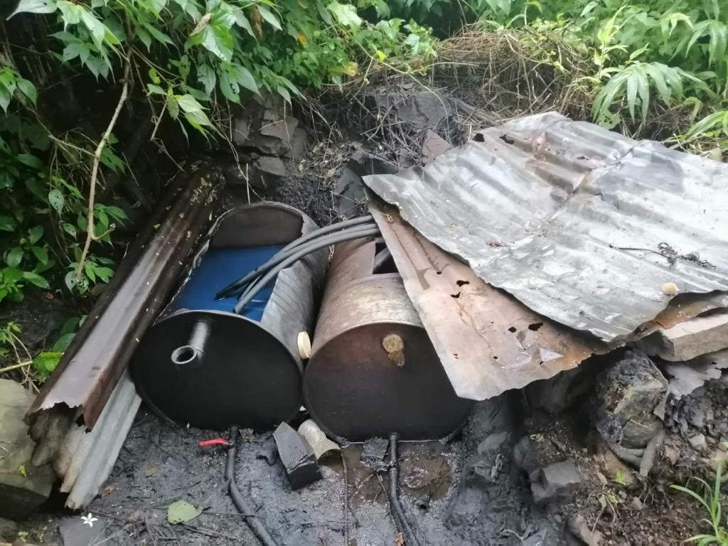 Ubicada y destruida una refinería ilegal de hidrocarburos del GAO- ELN en Norte de Santander.