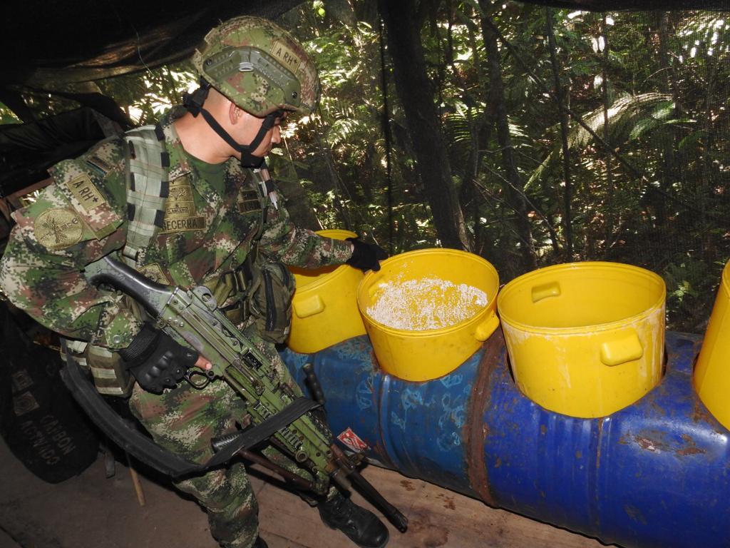Ejército Nacional destruye gigantesco laboratorio para el procesamiento de clorhidrato de cocaína en el área rural de Cúcuta