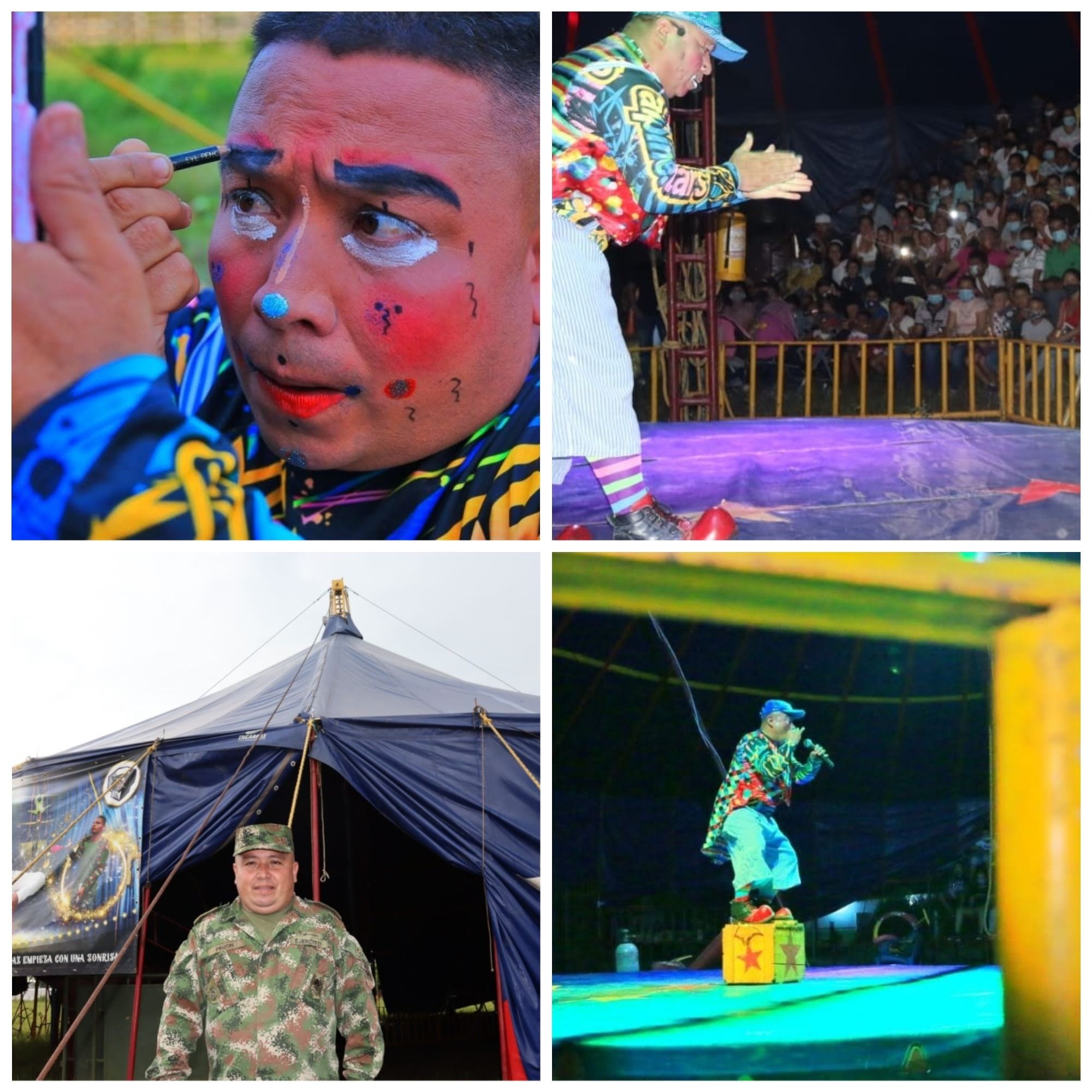 El soldado del Ejército Nacional que contagió sonrisas desde un circo