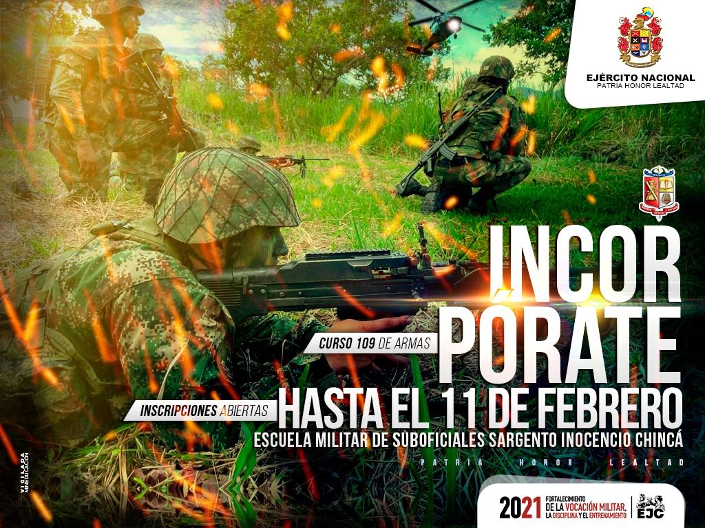Llegó el momento de ser suboficial del Ejército Nacional y  hacer tus sueños realidad