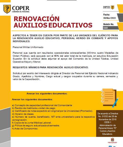 2.BOLETÍN No. RENOVACION AUXILIO EDUCATIVOS