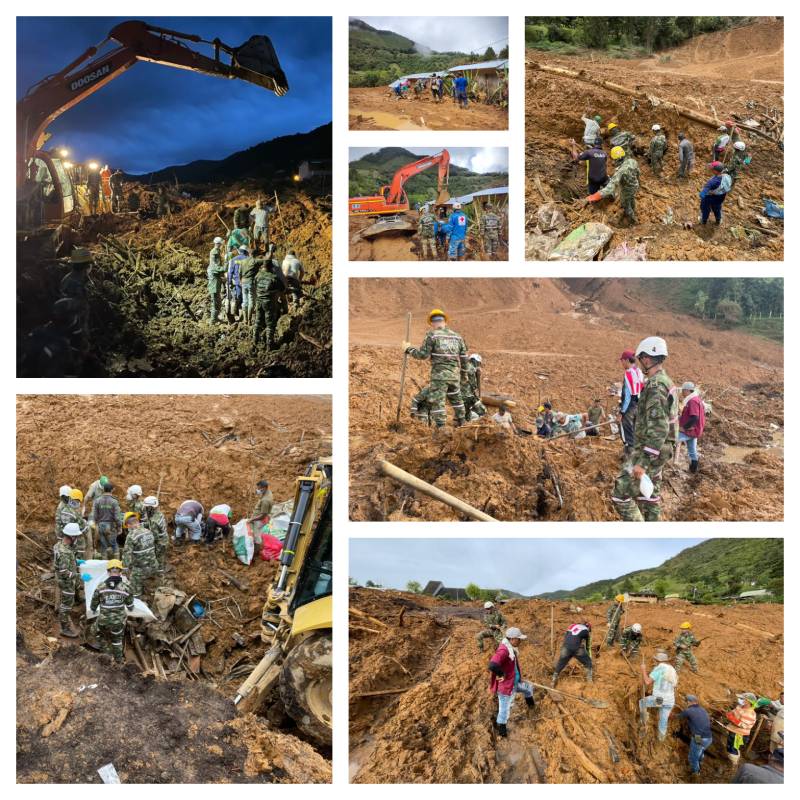 Ejército apoya las labores de búsqueda y rescate en la emergencia presentada en Santa Fe de Antioquia