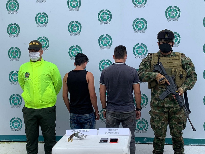 Capturados dos sujetos por el delito de fabricación, tráfico, porte o tenencia de armas de fuego