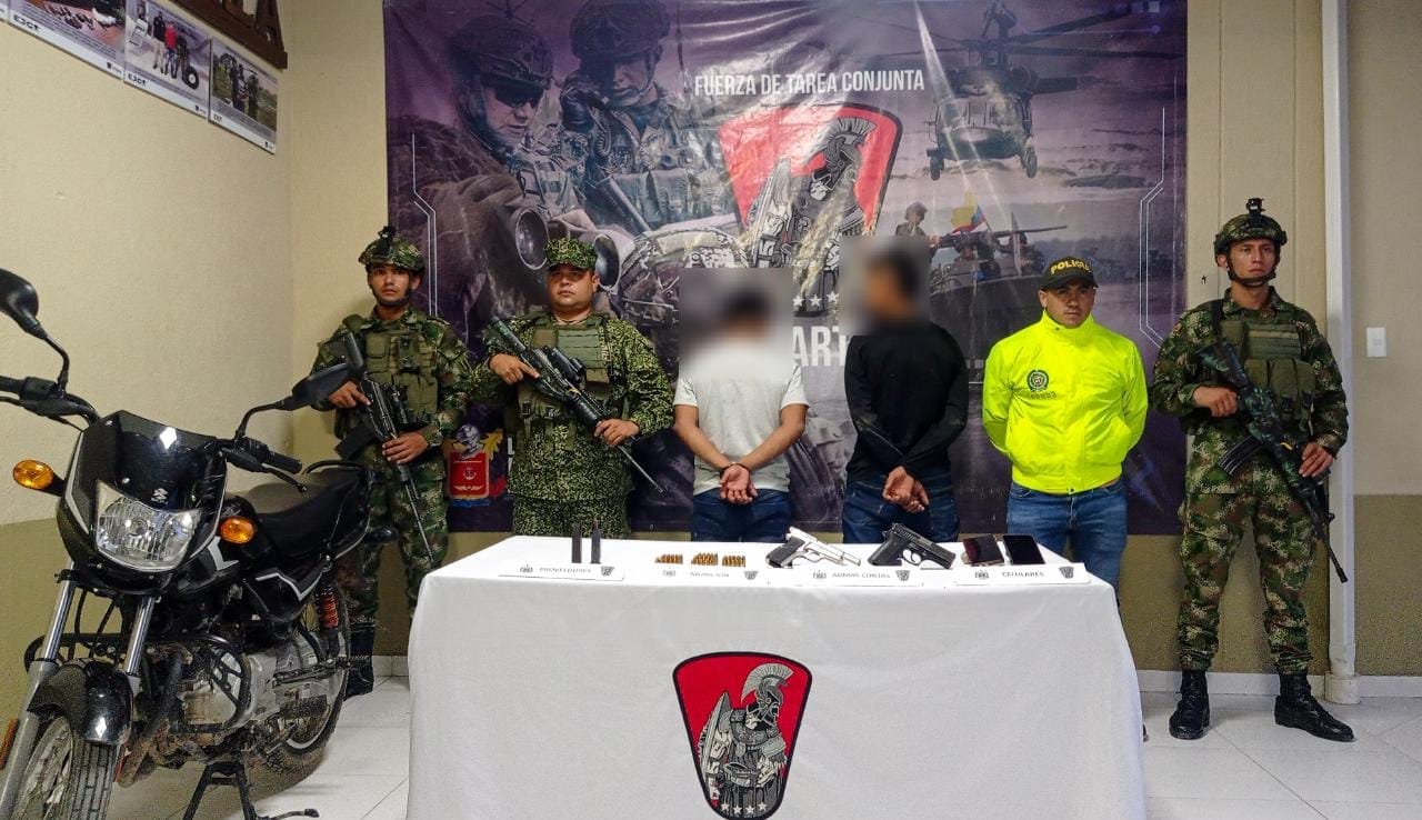 Dos presuntos integrantes del Clan del Golfo fueron capturados en el sur de Bolívar