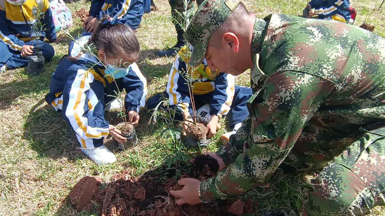 600 árboles sembrados por la comunidad y los soldados, contribuirán a la recuperación de áreas deforestadas