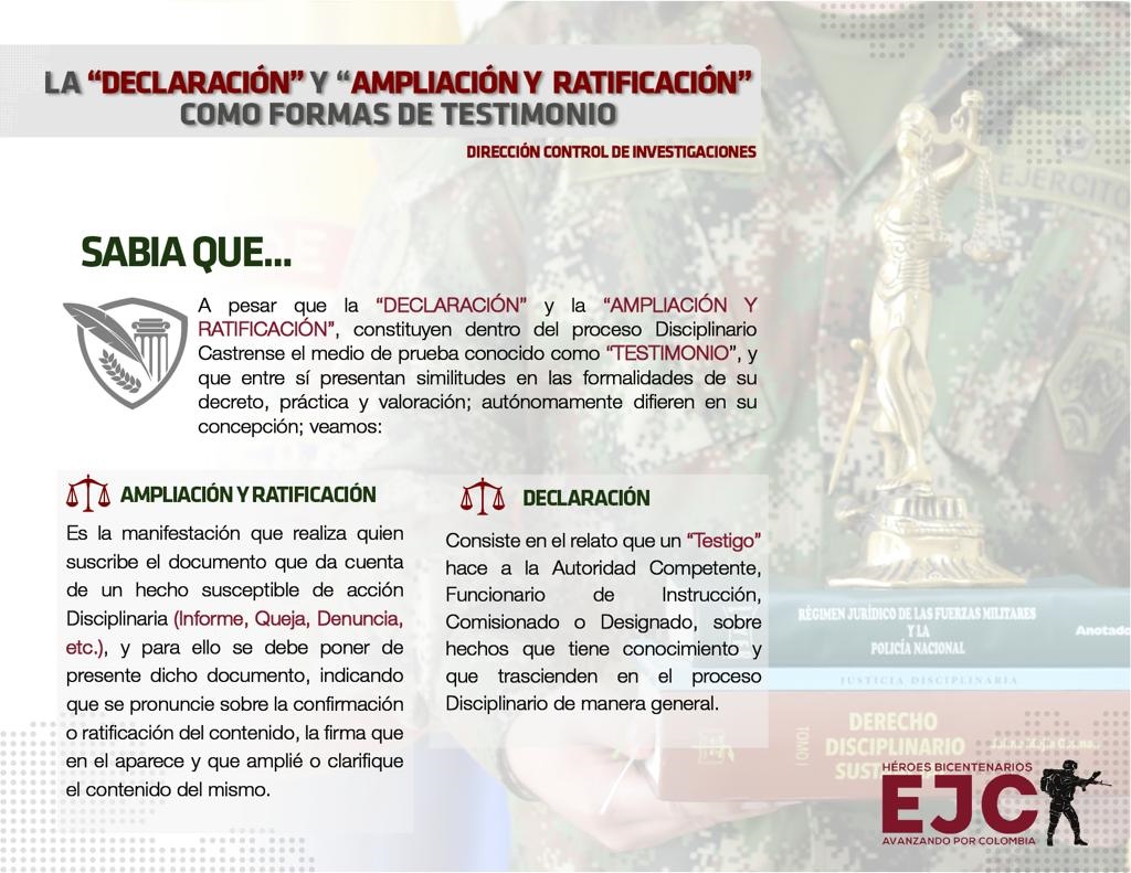 26. De La declaración y la Ampliación - ratificación de informe como formas de testimonio