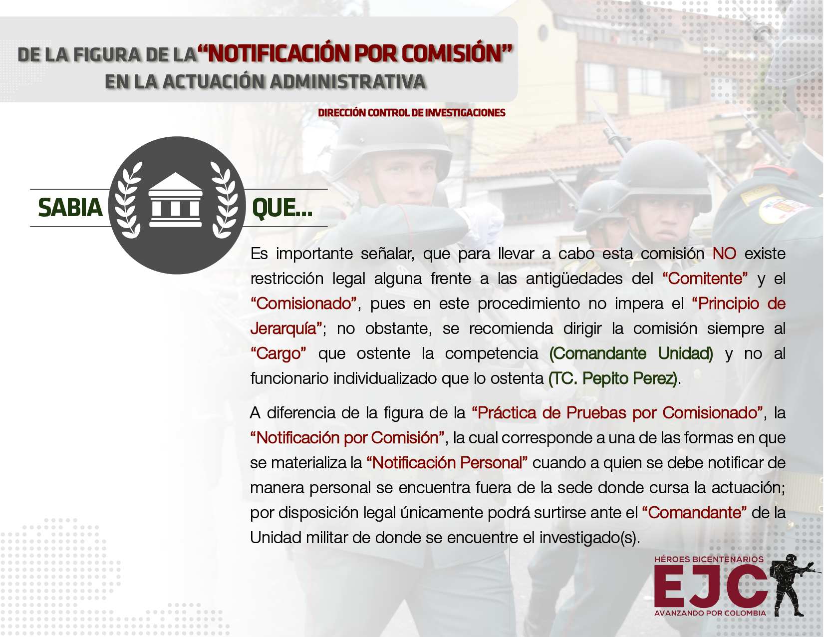 2. De la figura de la notificación por comisión en la actuación administrativa