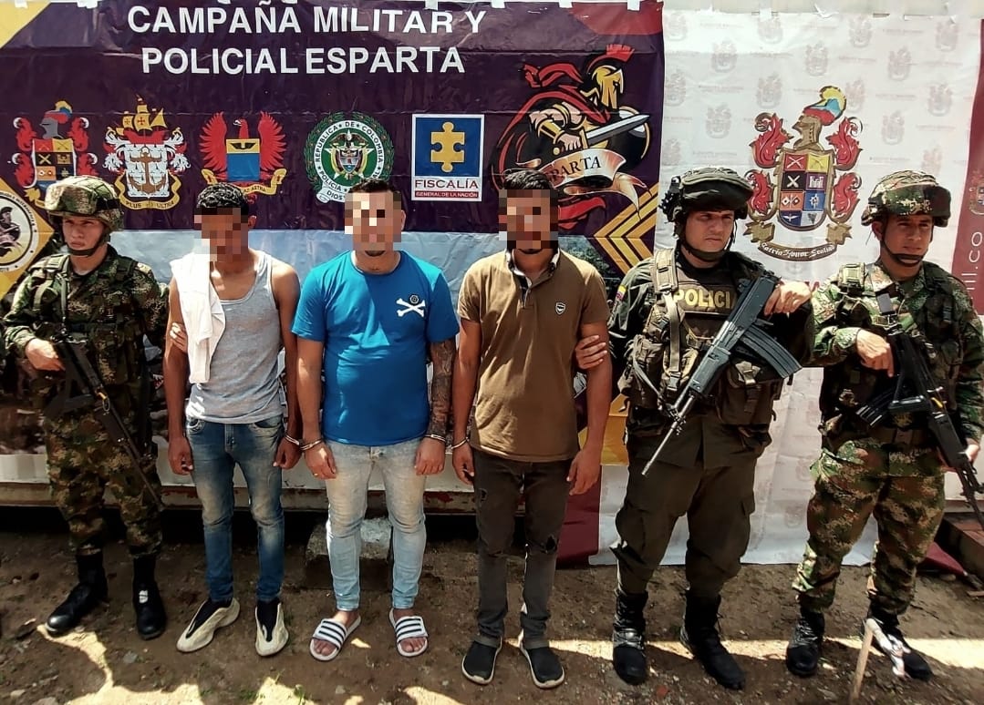 En Tibú, Norte de Santander, fueron capturados tres presuntos integrantes del GAOr E-33