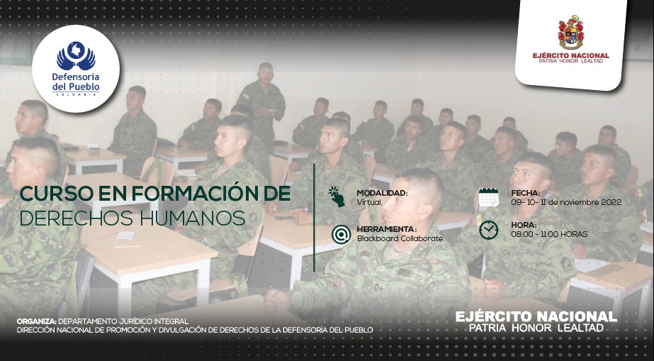 Defensoría del Pueblo capacitó a personal militar fortaleciendo sus conocimientos en Derechos Humanos.