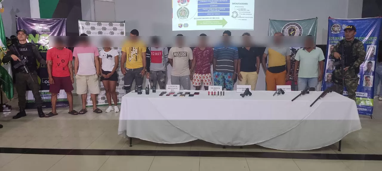 En operación coordinada entre el Ejército Nacional, la Policía Nacional y la Fiscalía se logró la captura de 11 presuntos extorsionistas en el Cesar