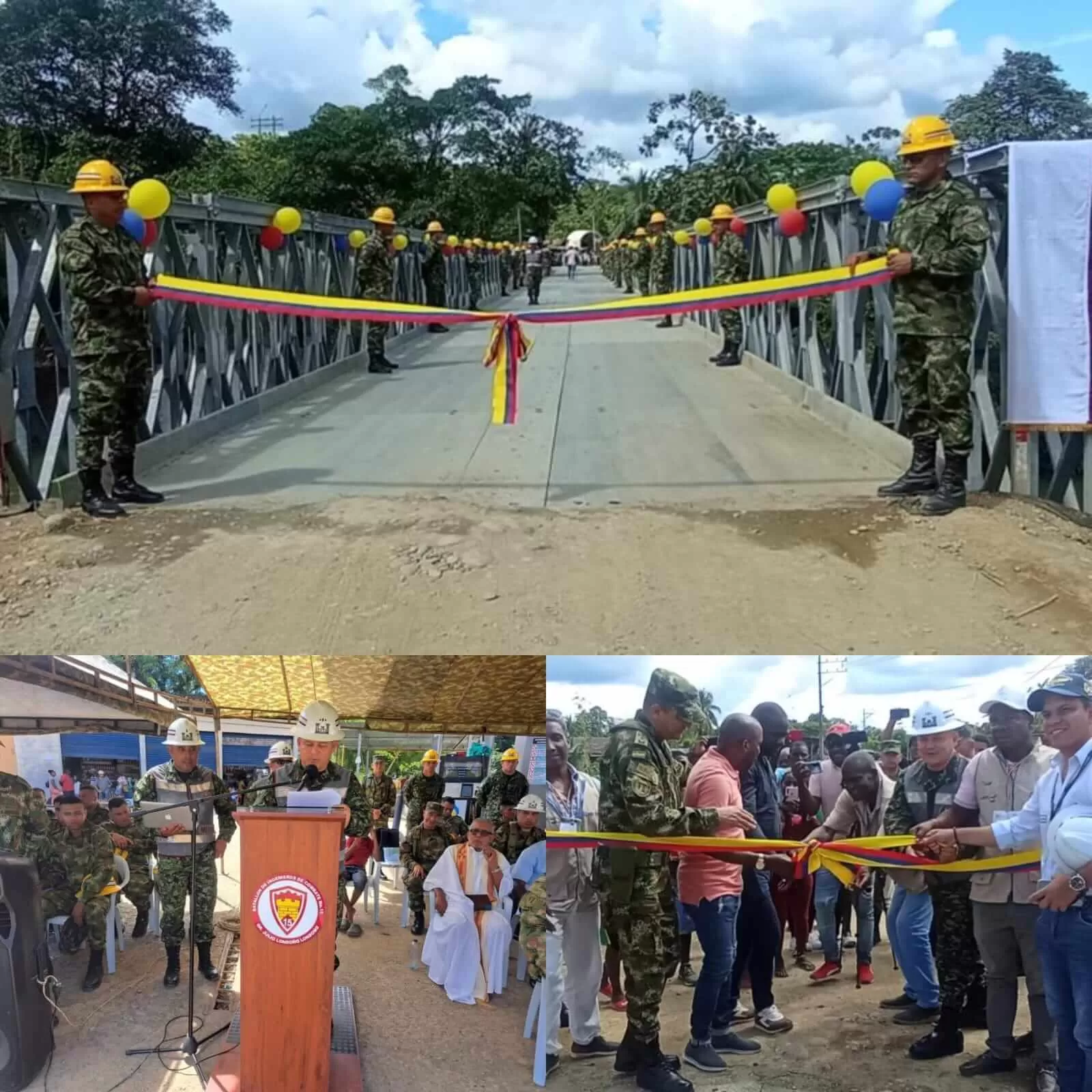 En tiempo récord el Ejército Nacional finaliza la instalación de Puente Militar en Río Iró, Chocó