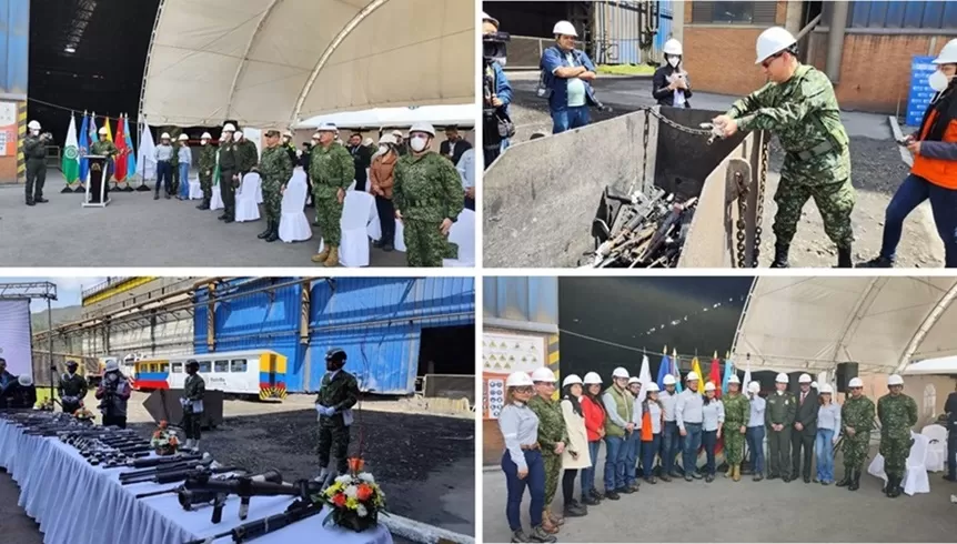 Comando Logístico participó en la fundición de 25 mil armas ilegales