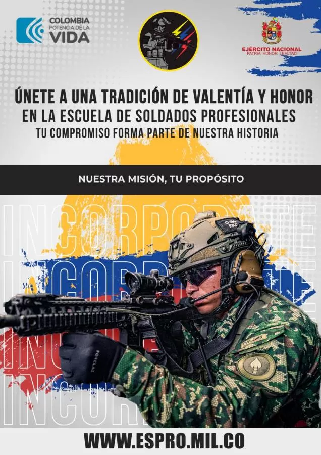 Únete a una tradición de valentía y honor, incorpórate a la Escuela de Soldados Profesionales