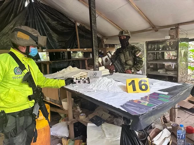 Ejército Nacional destruye un laboratorio de clorhidrato de cocaína en Norte de Santander