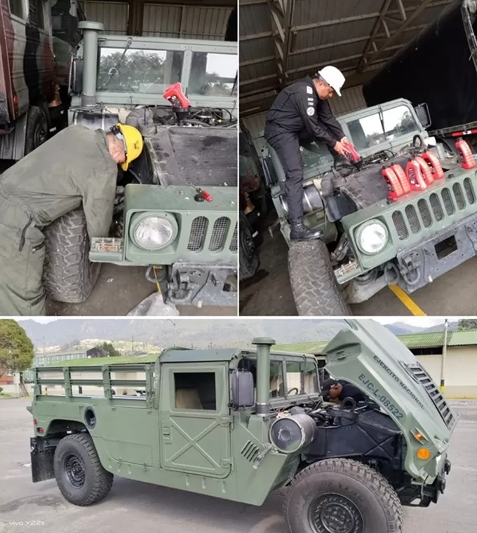 El Batallón de Mantenimiento puso en marcha tres vehículos HUMVEE