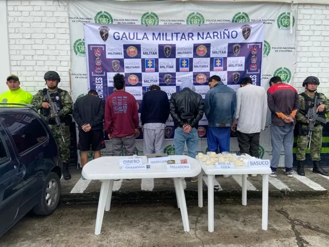 Capturados en Nariño siete presuntos integrantes del grupo delincuencial Los Pantera, quienes venían adelantando acciones delictivas en la frontera con Ecuador