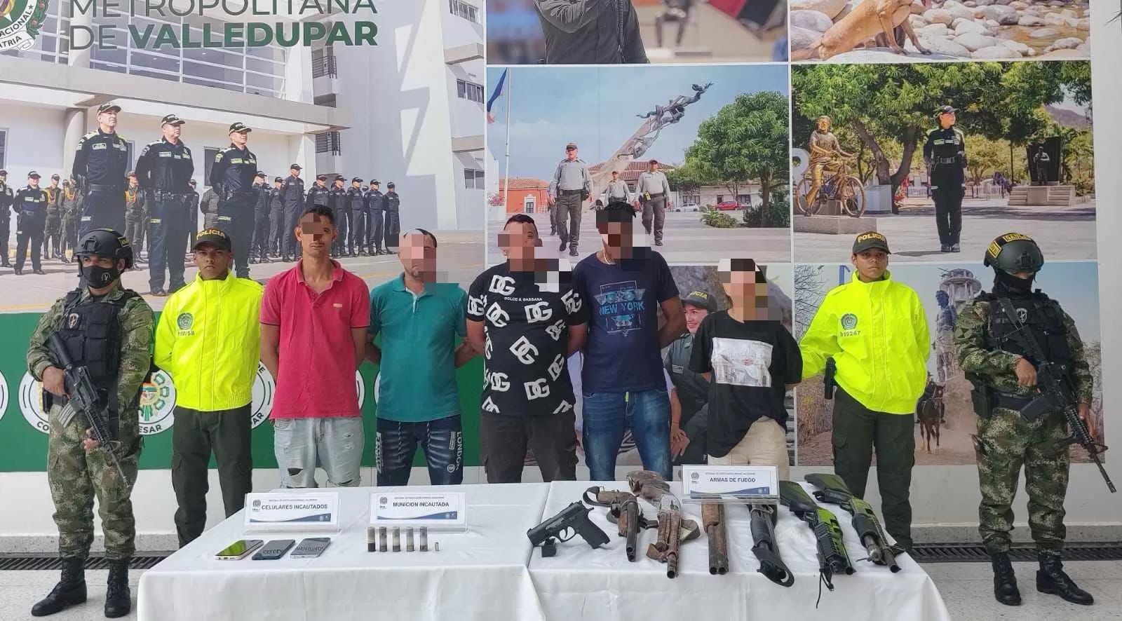 Cinco presuntos miembros del GAO Clan del Golfo fueron capturados con armamento de alto calibre en Valledupar