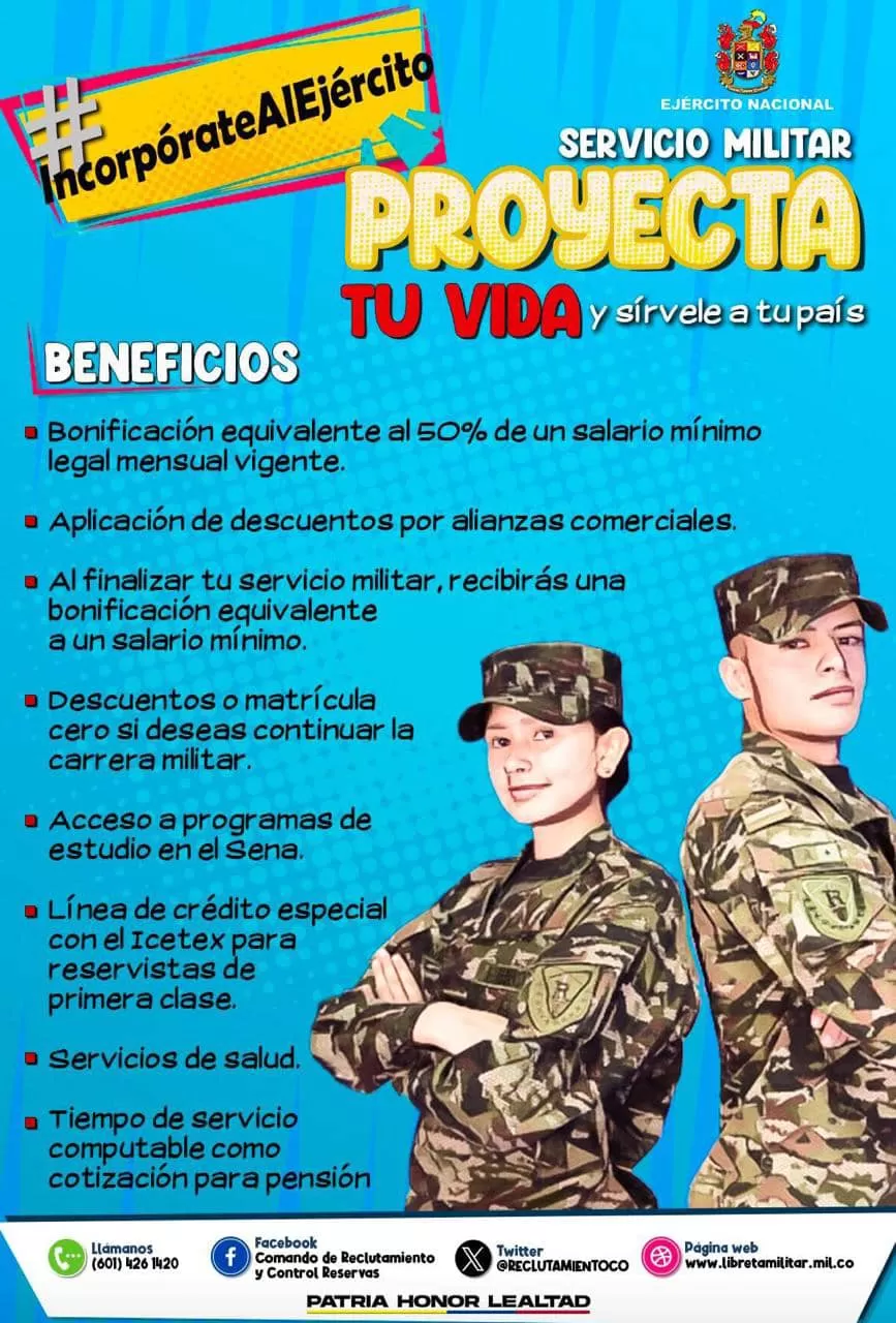 Recuerda que por prestar servicio militar tienes grandes beneficios