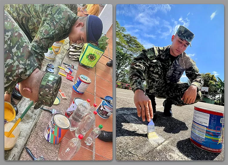 El Ejército Nacional lidera jornada de mejoramiento escolar en la vereda Monte Cristo
