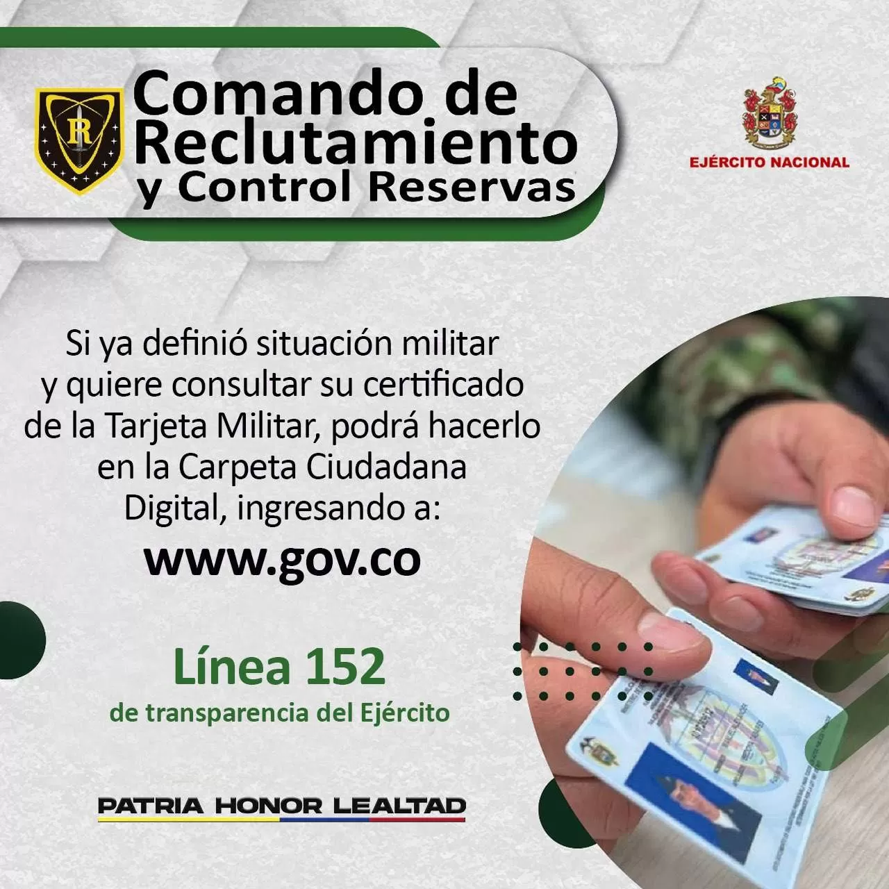 Certificado de Tarjeta Militar