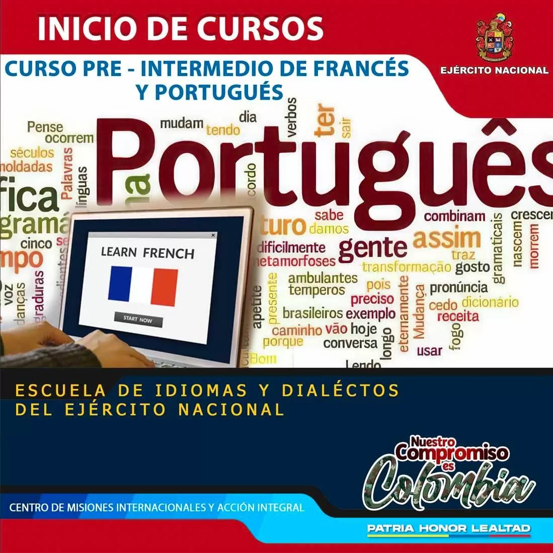 23 militares inician los cursos Pre Intermedio de Francés y Pre Intermedio de Inglés