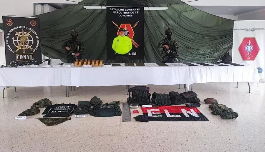 Material de guerra y drones incautados al ELN en el Catatumbo