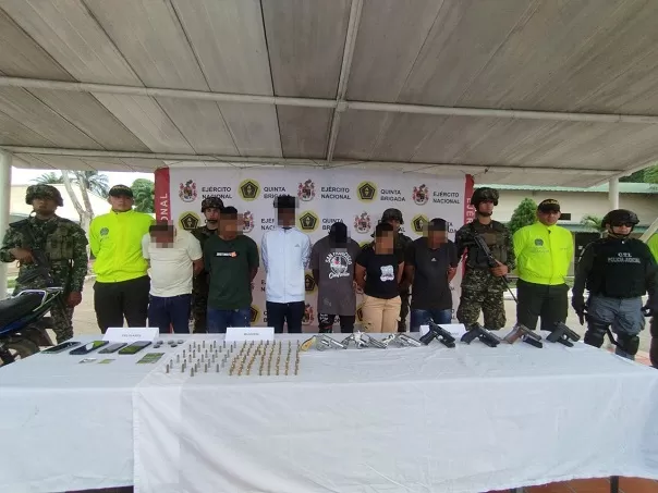 Seis presuntos integrantes del GAO ELN fueron capturados en zona rural de Yondó, Antioquia