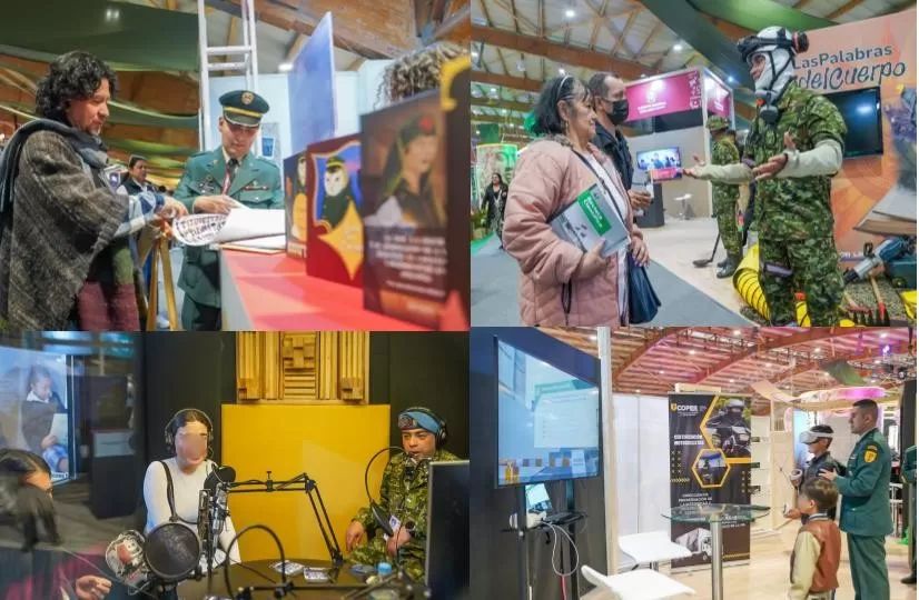 Con actividades lúdicas y una cabina radial, el Ejército Nacional promueve el conocimiento en la FILBo 2025