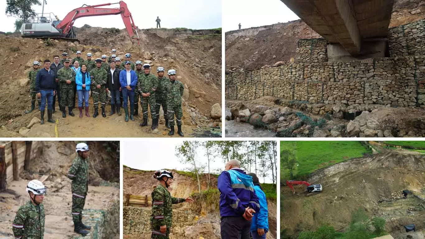 Ejército Nacional protege a más de 10.000 personas con obra de mitigación en Villapinzón, Cundinamarca
