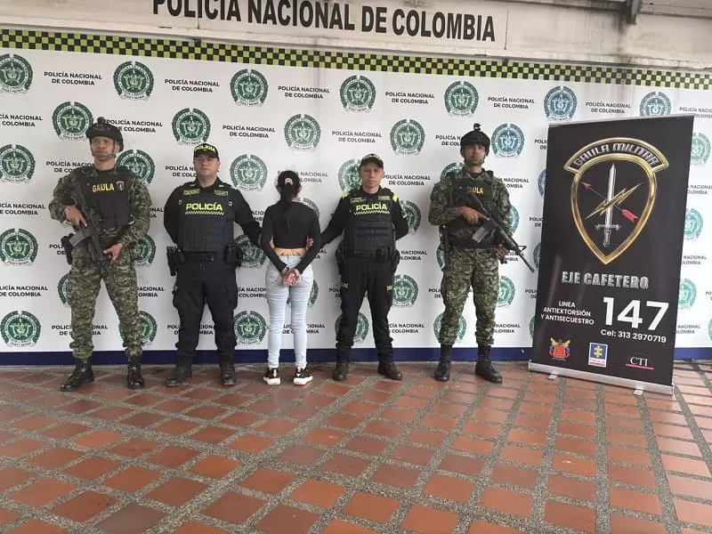 Gaula Militar Eje Cafetero, el CTI y la Policía Nacional capturaron a alias la Mona por el presunto delito de secuestro en Pereira, Risaralda