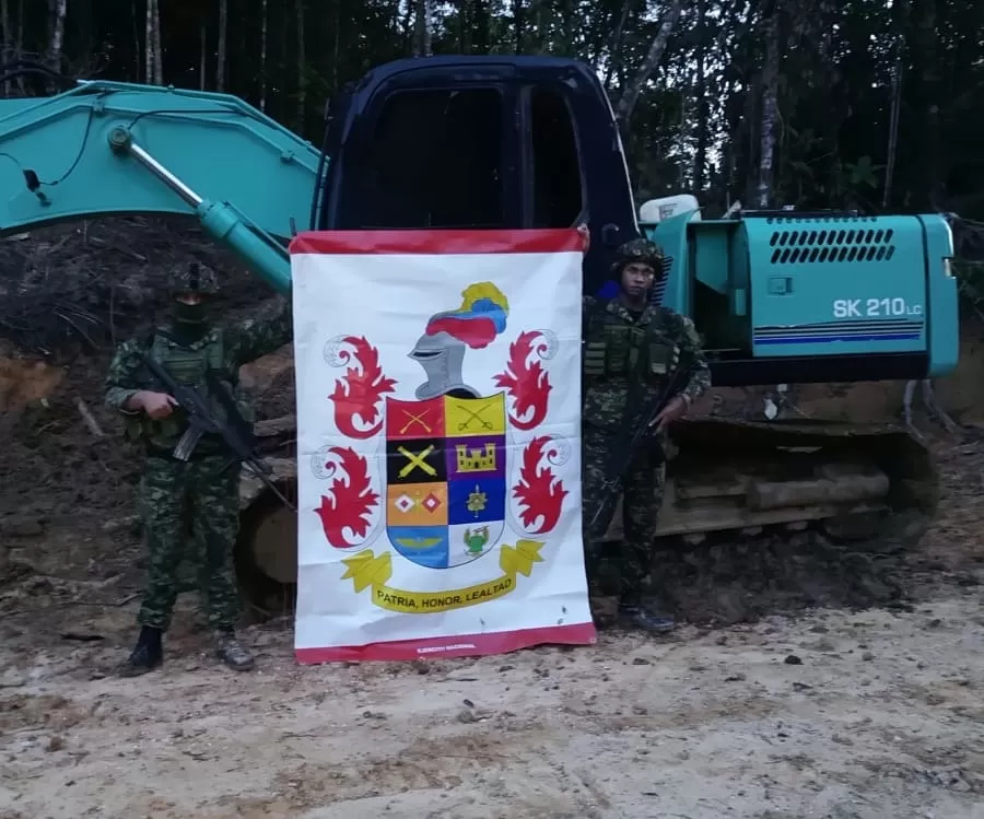 Tropas del Ejército ubicaron maquinaria utilizada para la explotación ilícita de yacimientos mineros en Zaragoza, Antioquia