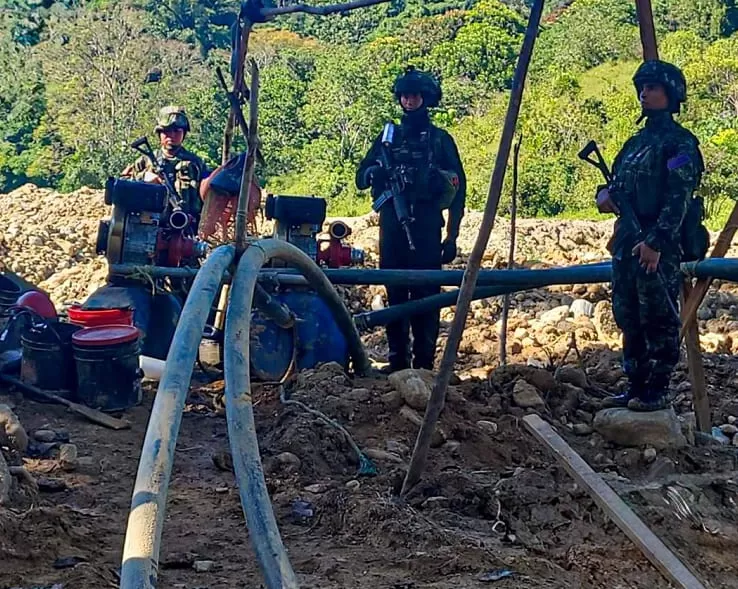 Continúan las operaciones militares contra la minería ilegal en la subregión Oriente de Antioquia: Ejército intervino cuatro zonas de extracción de oro