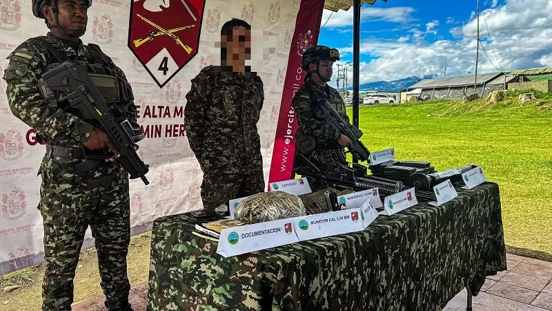 Golpe a estructura criminal Andrés Patiño en el Macizo Colombiano: capturado un integrante e incautado abundante material de guerra