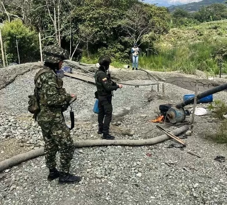 In Cauca, the National Army dismantles an illegal mining network working for alias Marlon, the top leader of the Western Bloc Jacobo Arenas