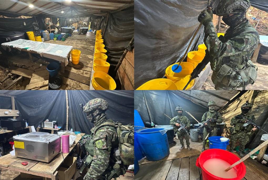 Ejército nacional evita la circulación de 409.000 dosis de droga con el hallazgo de un complejo cocalero en Antioquia