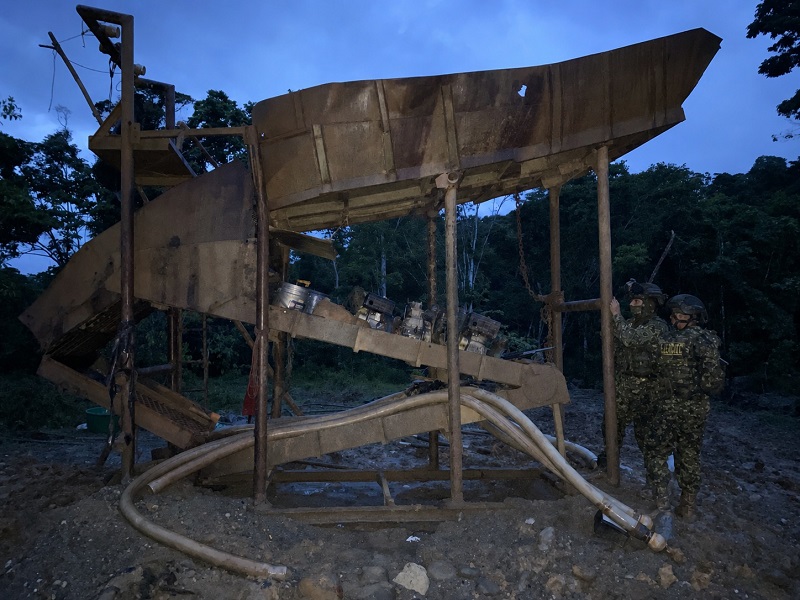 Ejército Nacional asesta golpe de más de 438 millones de pesos a la minería ilegal en Putumayo