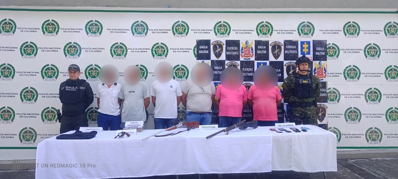 En Tolima, Ejército Nacional capturó a cinco presuntos integrantes de la comisión de finanzas y redes de apoyo al terrorismo de la estructura residual Frente Darío Gutiérrez