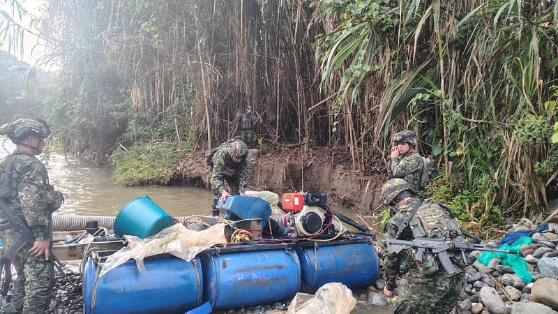 Ejército Nacional afecta finanzas ilícitas derivadas de la minería ilegal en el Cauca
