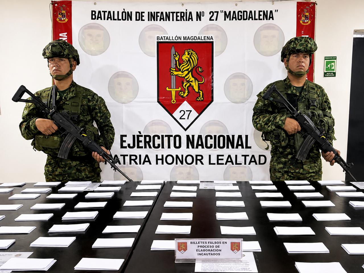 Ejército Nacional incauta material que sería utilizado para producir más de 146 millones de pesos en billetes falsificados en el sur del Huila