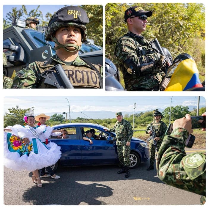 Ejército Nacional acompaña a los huilenses y visitantes, con un amplio dispositivo de seguridad en todo el departamento