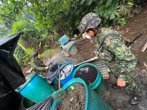 Contundente golpe al narcotráfico en Nariño: 23 laboratorios destruidos por tropas del Ejército en menos de seis días