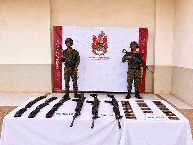 Tropas del Ejército Nacional ubican depósito ilegal con armamento en zona rural de Mapiripán, Meta