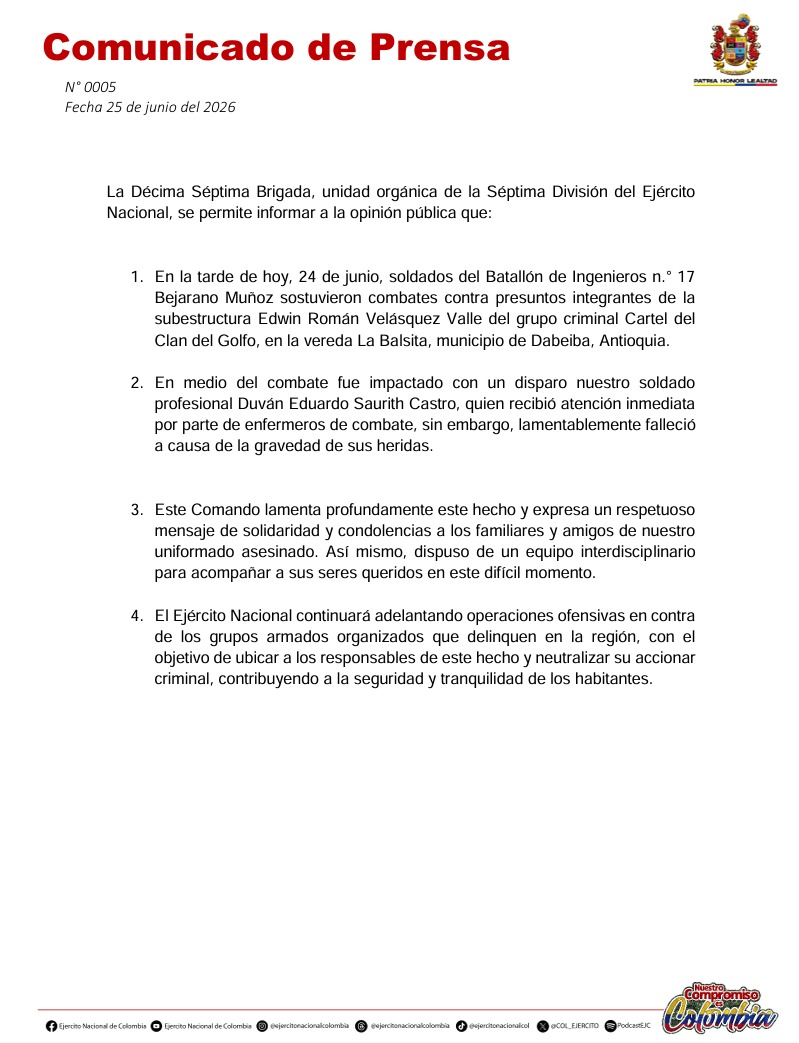 COMUNICADO DE PRENSA